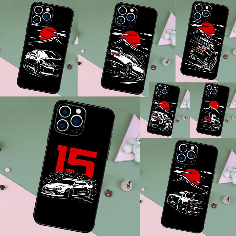 Япония JDM Спортивные Автомобили Мужской Мужчины Чехол Для iPhone 17 Pro Max 16 15 13 12 11 14 Pro Max Plus 13 12 Mini 16e 17 Air Задняя Крышка