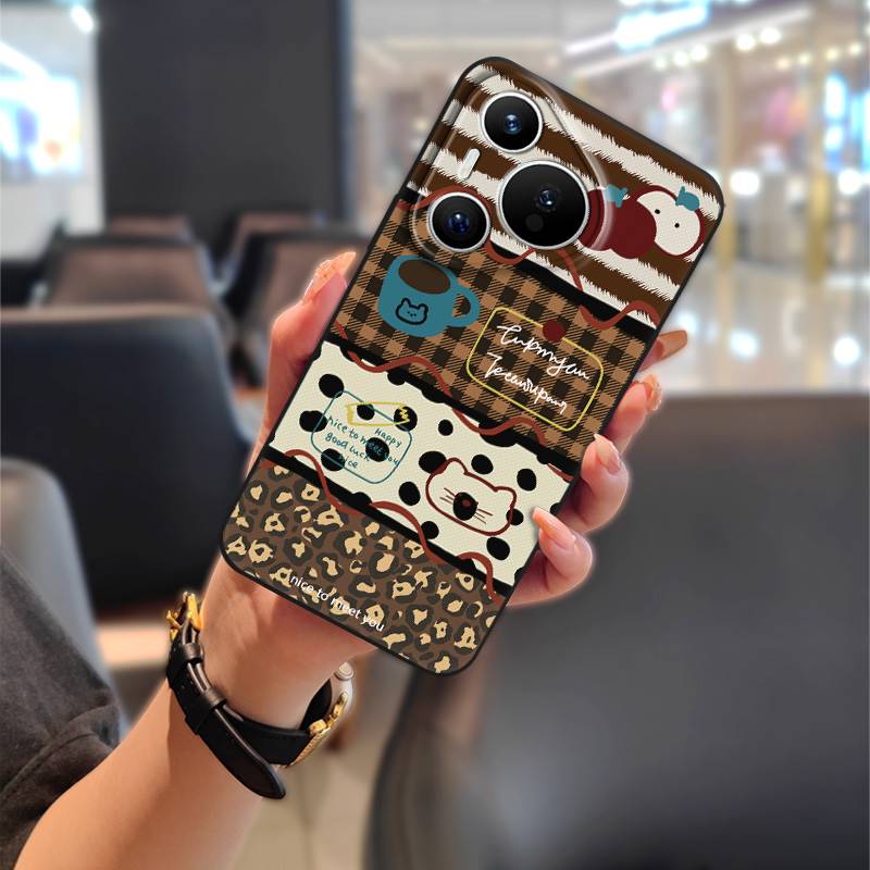 Масляная живопись Пылезащитный чехол для телефона для Huawei P70 Pro/Pura 70 Pro+ Ударопрочный ТПУ Прочный Мультяшный Полная защита Мягкий чехол