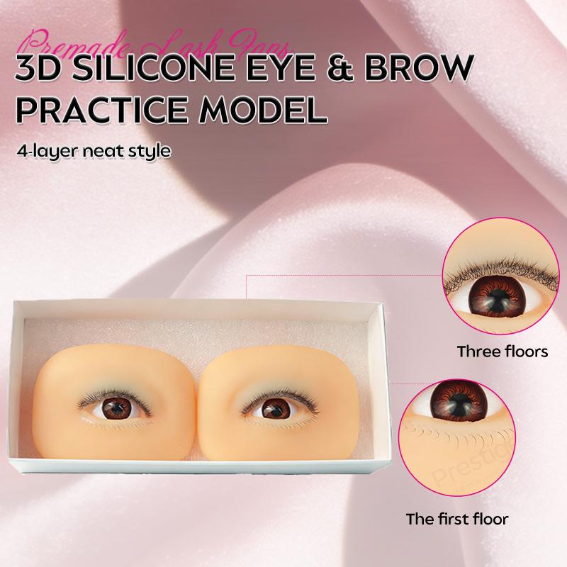 Beauty Tool One Pair Silicone Eye Module Practice Mannequin With Eyes for Lash Mannequin Eyelash Extension Training