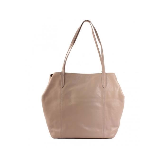 Sac Cabas - CHRISTIAN LACROIX - Mastic - Cuir de Vachette - 33 cm - Grainé
