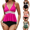 Women's Split High Waisted Strap Swimsuit With Chest Cushion Without Steel Support Swimsuit