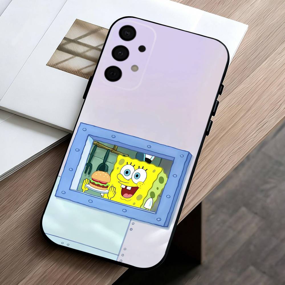Чехол для телефона S-Sponge F-Funny B-Bob Animation для Samsung Galaxy A73, A72, A71, A70, A53, A52, A51, Других Мягкий Черный Корпус