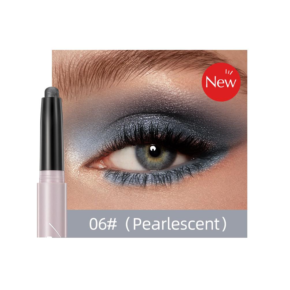 QIBEST Ленивые тени для век, без размазывания, легко окрашиваются, жемчужные блестящие осветляющие тени для век, палочка