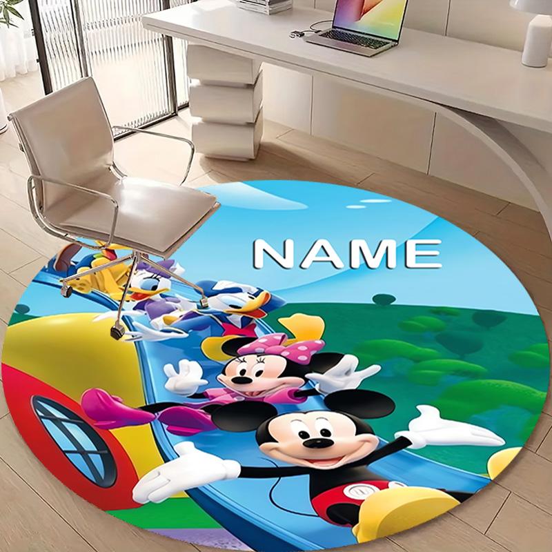 Personalized M-Mickey Round Chair Office Rug - Perfect for Mat, Office Chair & More - Ideal Gift for Birthdays and Holidays