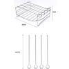 1 комплект, подставка для фритюрницы из нержавеющей стали 430 с 4 палочками для жареного мяса, аксессуары для гриля, подставка для приготовления пищи, кухонные аксессуары