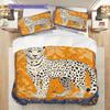 Leopard Sheep Pattern Bedding Quilt Set Quilt Cover Pillowcase Home Decoration Birthday Gift (1 * duvet cover + 2 * pillowcase, without core)