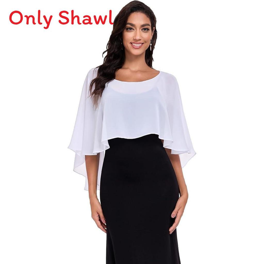 Chiffon Bridal Shawl With Asymmetrical Hem For Elegant Wedding Guest Attire
