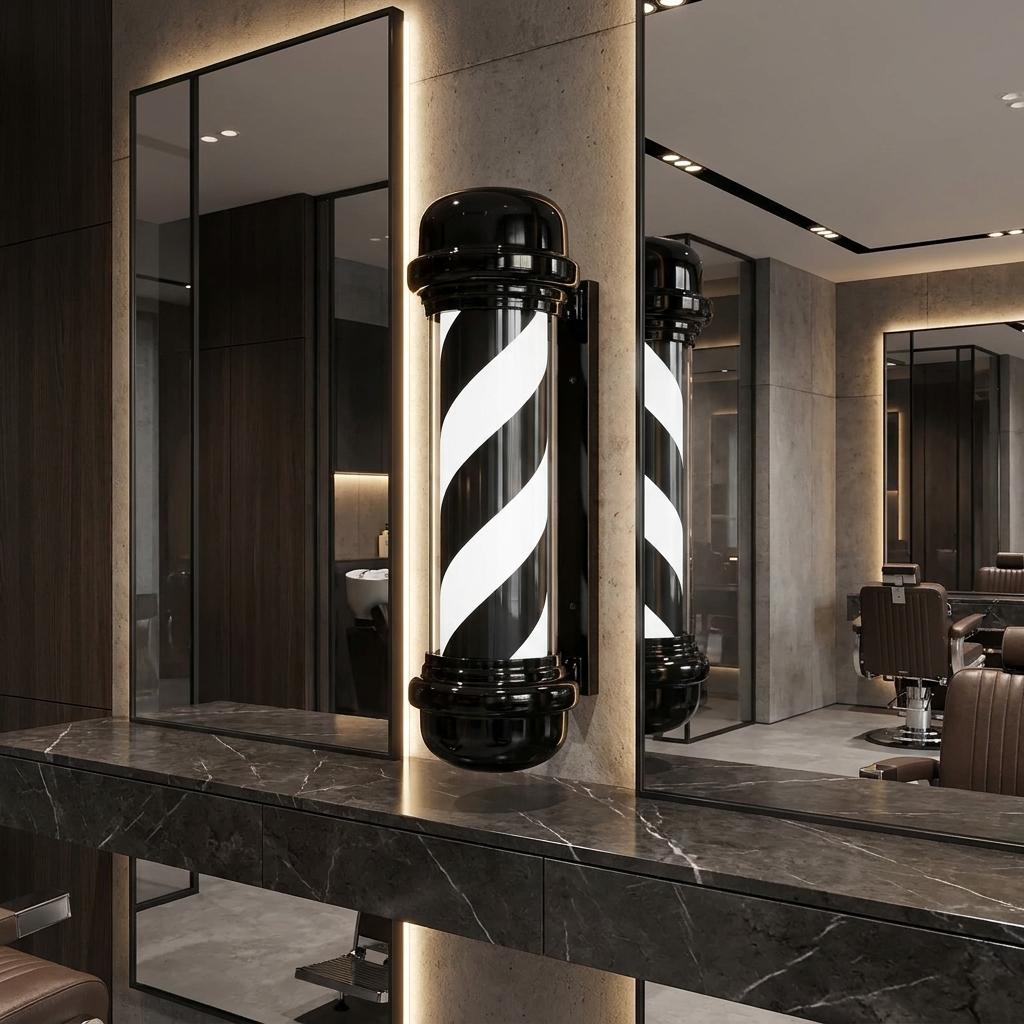 Ceiling Lamp Post Led Barberska Barberski Barber Sign Advertising Salon 94.5cm
