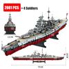 Bismarck Battleship Large Boat Cruiser Model Weapon Building Blocks Warship Set Toys for Children Gifts