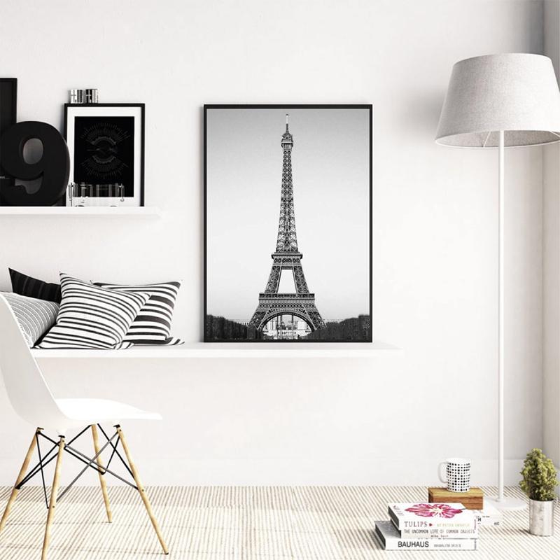 Eiffel Tower Decor Canvas Paintings Poster French Paris Wall Art Prints Black and White Paris Landscape Pictures Wall Decor
