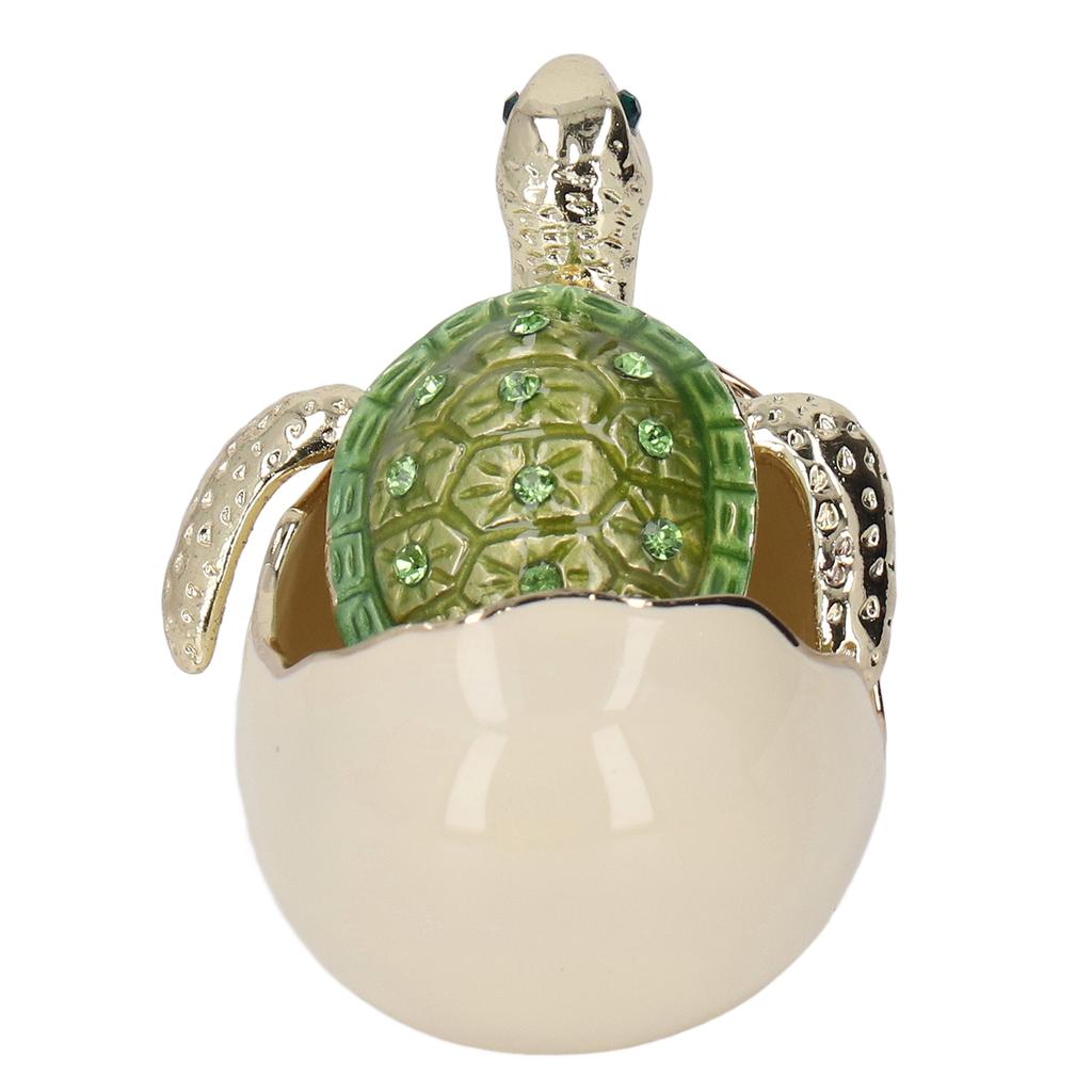 Hatching Turtle Trinket Box Green Hand Made Zinc Alloy Metal Baby Turtle Figurine Craft Jewelry Box