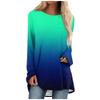 Women's Casual Fashion Floral Print Long Sleeve O-Neck Pullover Top Blouse