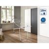 Étendoir à linge Leifheit Classic 180 Solid 81621, séchoir à linge compact avec 18m d'étendage et 4 supports pour cintres, blanc