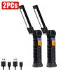 1-5PCs COB+LED Flashlight Magnetic Work Light USB Rechargeable Torch Portable Lantern Inspection Light Camping Car Repair Lamp