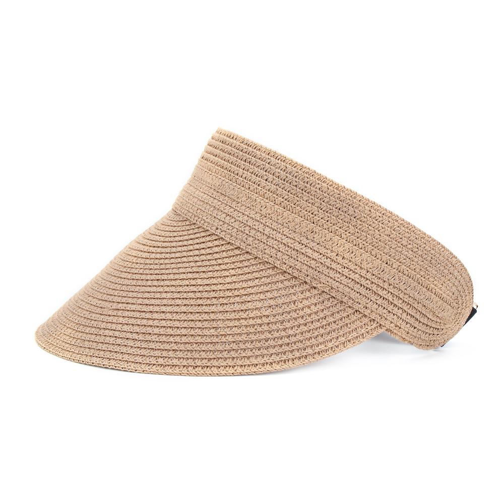 Модная регулируемая пляжная соломенная складная кепка с защитой от УФ-лучей, шляпа-козырек от солнца, женская шляпа с широкими полями