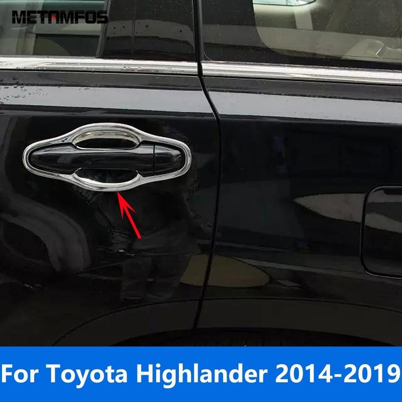 Side Door Handle Bowl Cover Trim For Toyota Highlander 2014-2017 2018 Chrome Protection Cap Sticker Accessories Car Styling
