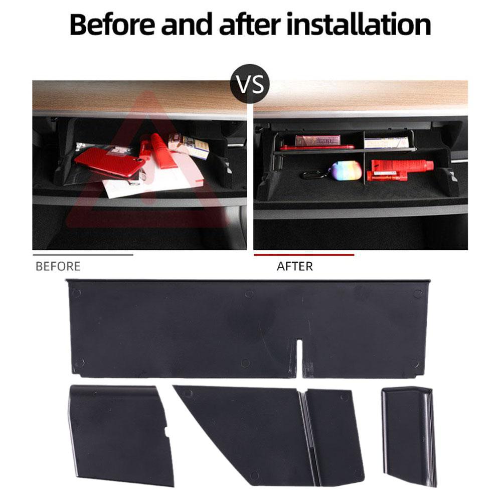 Органайзер для перчаточного ящика, разделительная пластина для хранения в центральной консоли Tesla Y, многослойный контейнер для хранения, полка