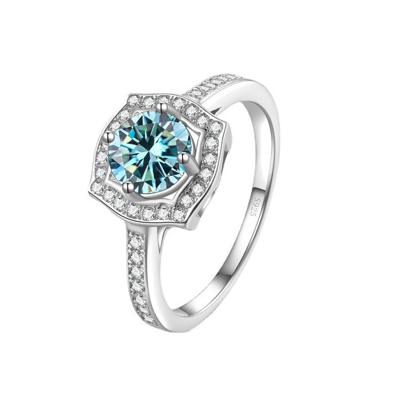 Bague Ringen Модное обручальное кольцо из стерлингового серебра S925, 1 карат 2 карата, D-ЦВЕТ, ювелирные изделия из муассанита для женщин, сертификат GRA, изменяемый размер