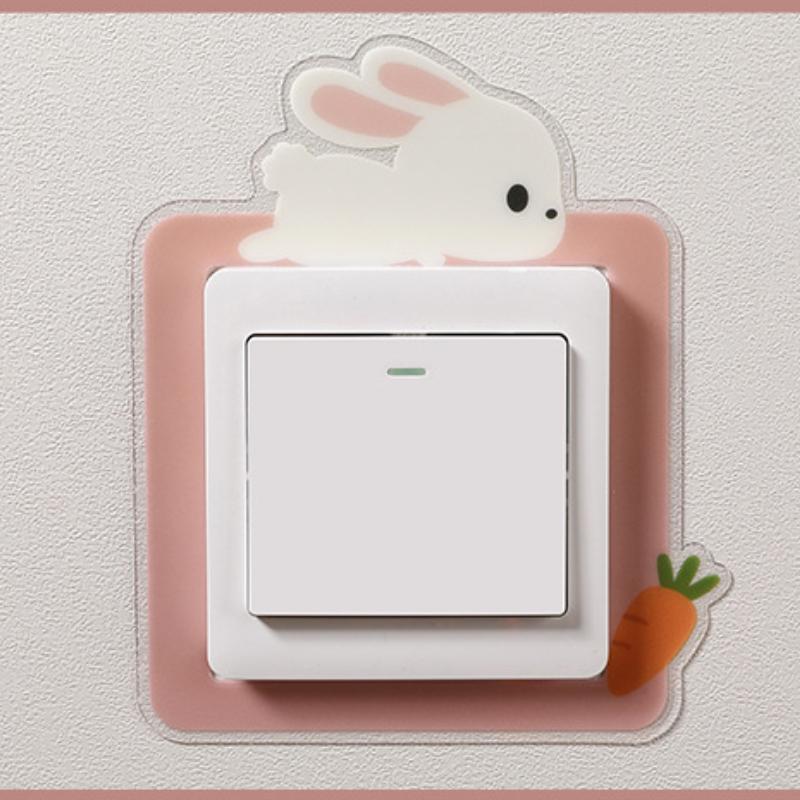 Светящаяся в темноте наклейка на стену для выключателя, защитная крышка, современный простой светильник, двойной выключатель, декоративная рамка для дома