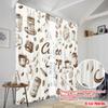 2Pc,2D Plane Printing Pattern Curtains Coffee Doodles Durable 100% Polyester Fabric (Without Rod) Gifts For Living Room,