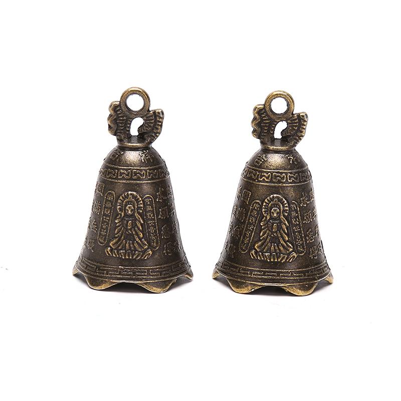 Chinese Mini Sculpture Pray Guanyin Buddha Bell Diy Wind Chime Pendant Decor