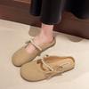 New Spring and Summer Evening Shoes Flat Women's Outer Wear Versatile with Skirt Soft Sole Bag Head Half Slippers
