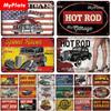 Hot Rod Garage Metal Sign Vintage Plaque Car Tin Sign Plate Wall Decor For Bar Club Man Cave Cartoon Art Painting Classic Poster