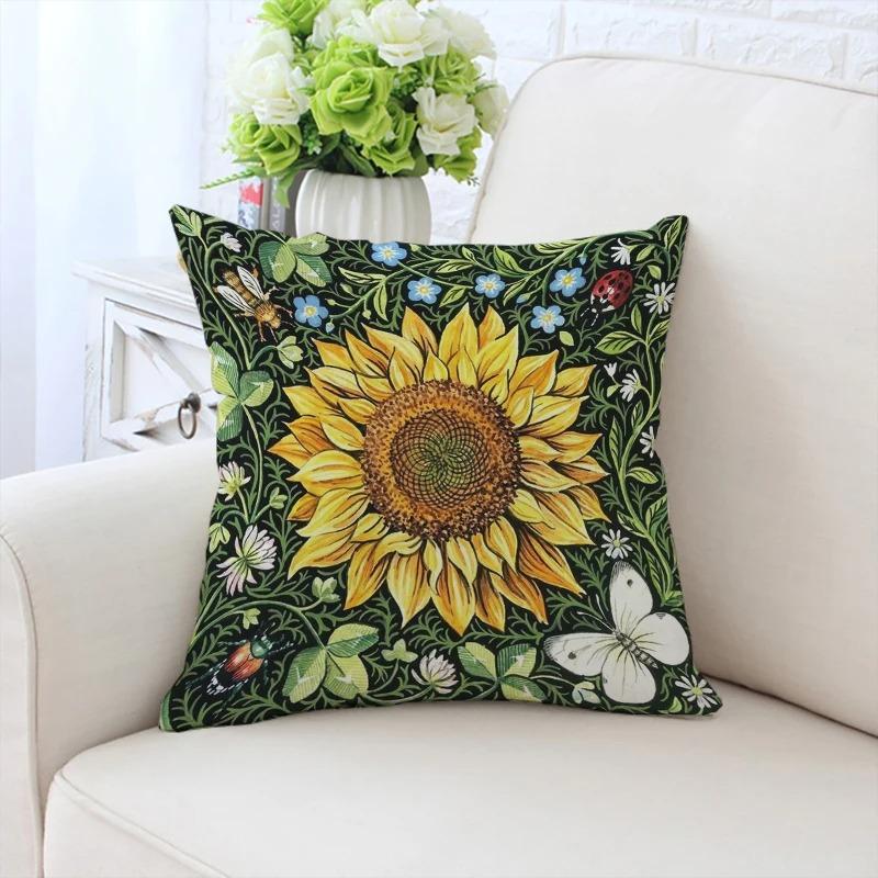 Роскошный домашний декор, наволочка для автомобиля, гостиной, дивана, чехол для подушки с рисунком подсолнуха и девушки