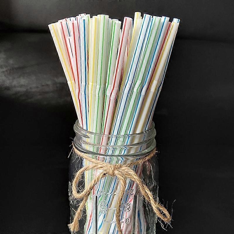 100x Straw Plastic Bendy Colourful Straws Birthday Wedding Summer Drink