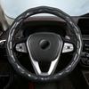 1 чехол для рулевого колеса спортивного автомобиля из искусственной кожи ягненка с трехмерным дизайном, подходит для 14,5-15 дюймов, 37-38 см