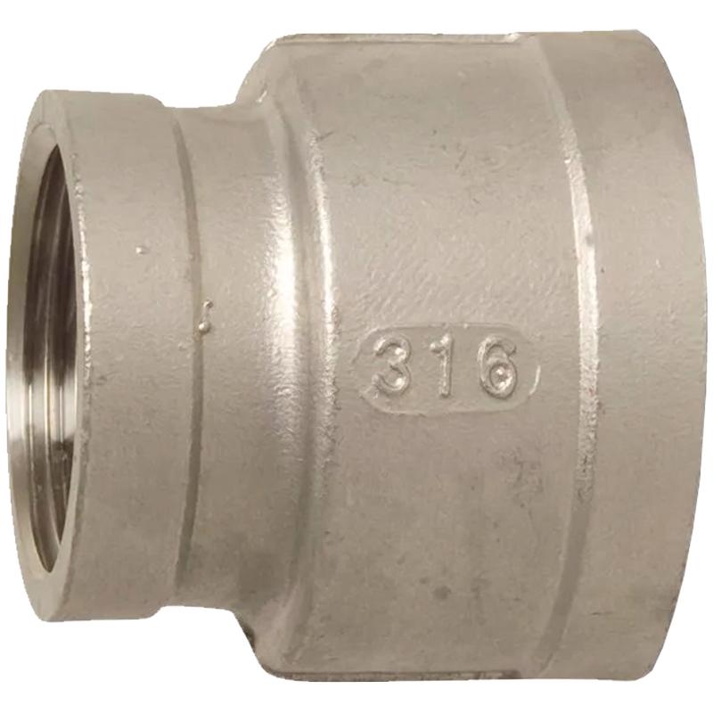 Stainless steel coupling sleeve 1/2 x 3/8 inch