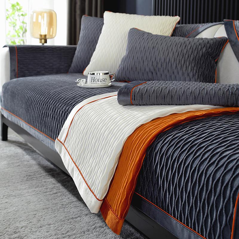 Сплошной цвет, высококачественный чехол для диванной подушки, тканевое полотенце, нескользящее, простой, современный, приятный для кожи, четырехсезонный, универсальный спинка