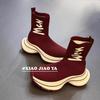 [Ziyan] Летающие плетеные ботинки 2025 осень новая мода нишевый тренд толстая подошва универсальные модные ботинки с буквой эластичные