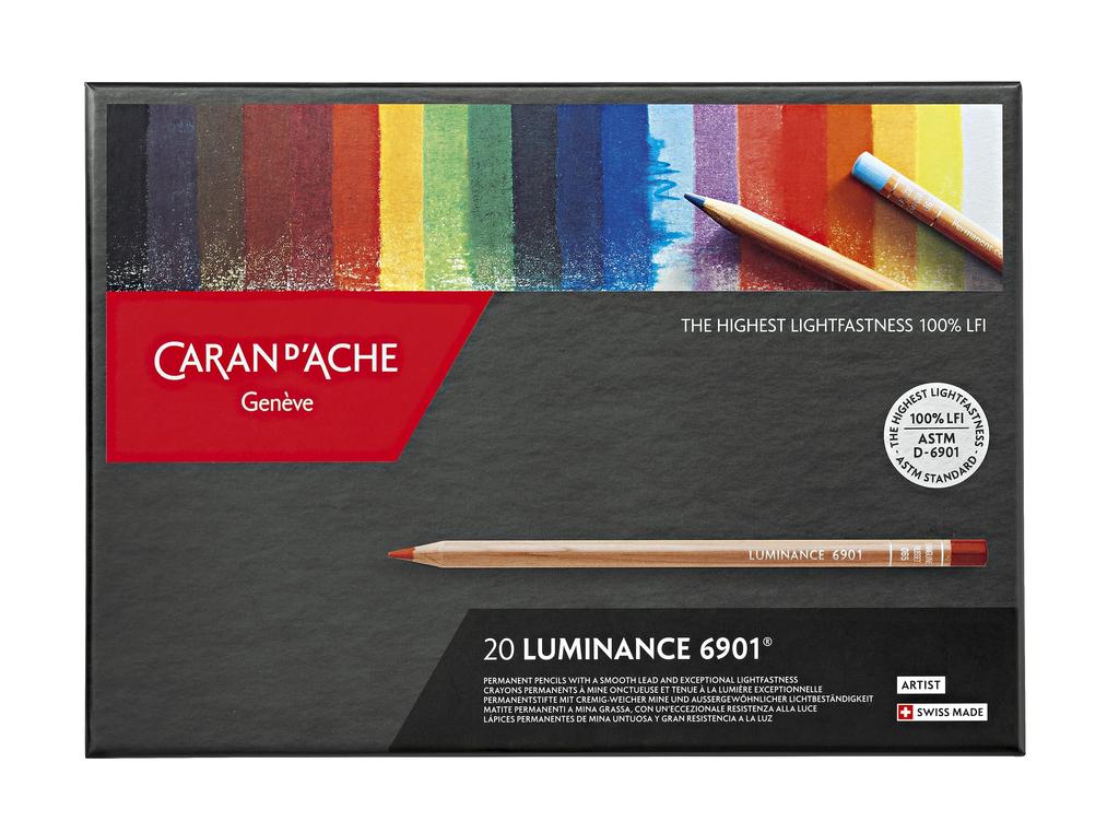 Karan Dash Luminance 6901 Colored Pencils Paper Box Oil-Based 720, 20-Color Set,