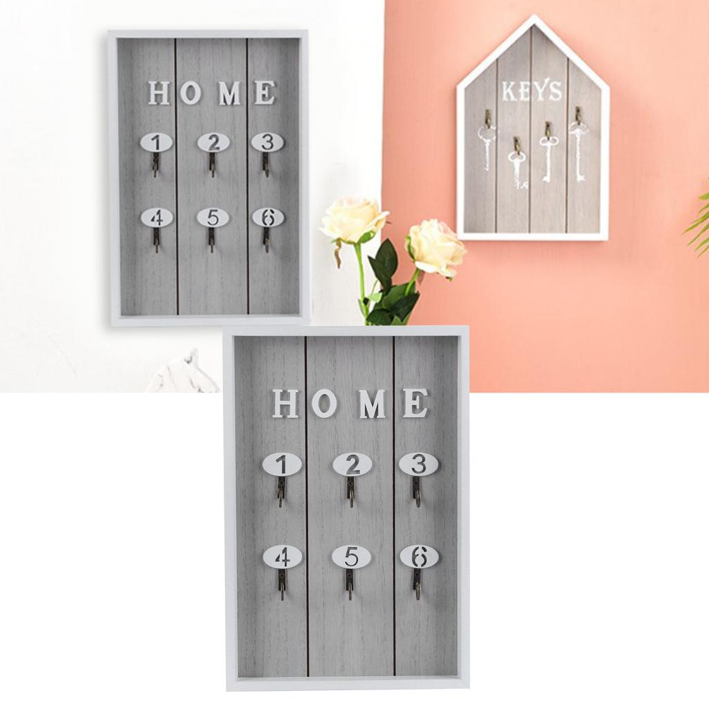 WallMounted Key Rack Wooden Key Organizer Hanger Decorative Key Hanging Holder Decor