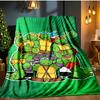 Turtles Team Adventure Blanket Flannel Throw for Sofa, Indoor, Camping, Living Room, Office, Chair, And Bed Soft Birthday Gift