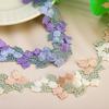 1 Yards Purple Orange Flowers Embroidery Lace Guipure Ribbon Applique Wedding Dress Headveil DIY Sewing Supplies 3.7cm Wide