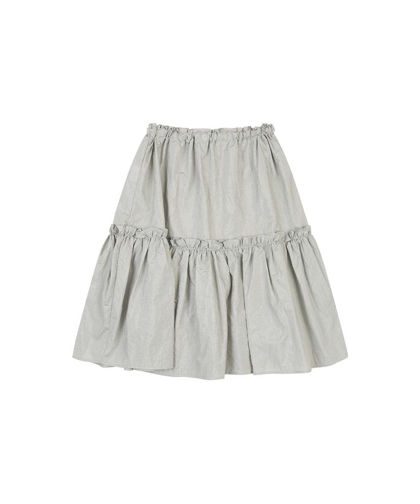 Deliscent Nylon Frill Skirt [Gray]
