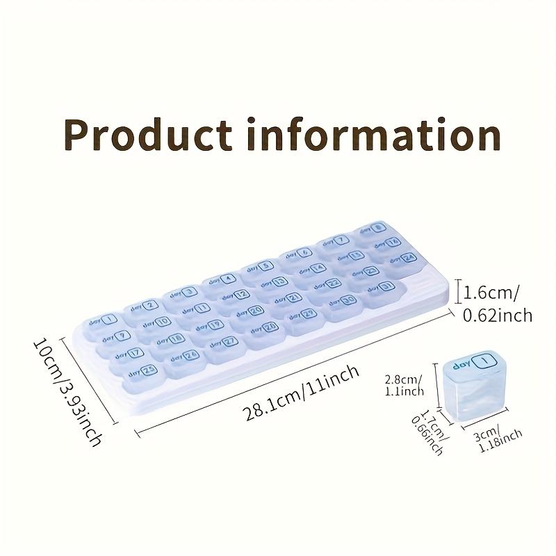 1 шт. дорожная портативная 31-ячеечная маленькая аптечка, ежемесячная независимая аптечка для хранения, цифровая прозрачная бытовая аптечка, 11 * 3,93 дюйма