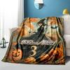 1PC Custom Name Halloween Witch Pumpkins outdooor Flannel blankets Throw Blanket All-Season Throw Gift Bedspread for Couch, Bed, Camping Holiday Birth