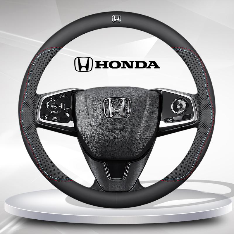 Breathable Leather Car Steering Wheel Cover Auto Accessories For Honda civic accord fit jazz pilot CRV odyssey passport city HRV IP8