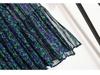 Plus-Size Pleated Chiffon Floral Skirt: 2024 Summer Retro Fashion