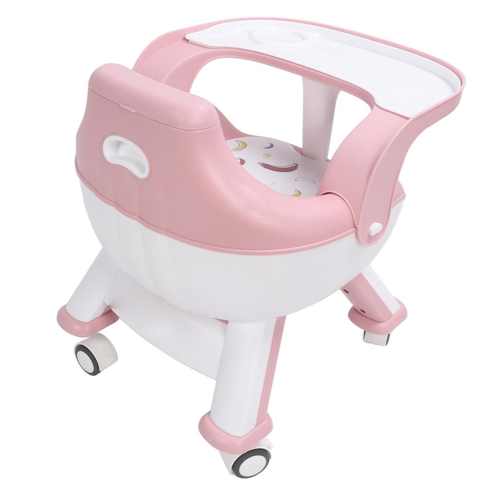 Детский стульчик для кормления на колесах со спинкой и звукоизоляцией, защитой позвоночника, напольный стульчик для кормления малышей