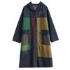 Women Modis Print Patchwork Ladies Windbreaks Oversized Autumn Denim Long Hoodies Trench Coat Casual Loose Woman Trench