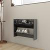 VidaXL Wall-mounted Shoe Cabinet High-gloss Grey 80x18x60 Cm Chipboard