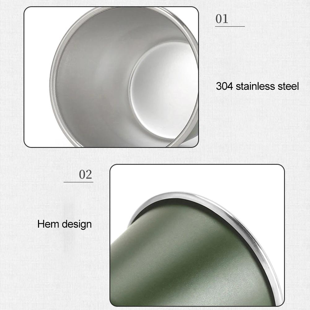 50 мл Мини Кофейная Кружка Бытовая Винная Рюмка 304 Нержавеющая Сталь Пивная Кружка Штабелируемая Легкая Пинтовая Кружка Портативная Металлическая Чайная Чашка