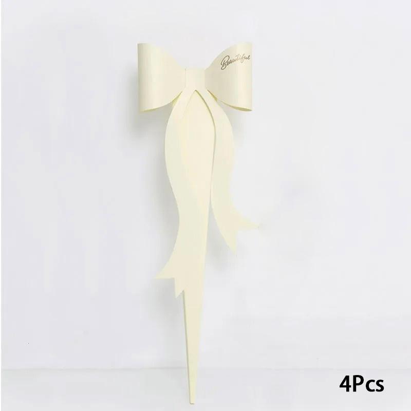 4Pcs Portable Packaging Box Flower Box Gift Supplies Triangular Shaped With Bowknot Party Decor