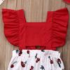 2Pcs Newborn Kids Baby Girl Ruffle Romper Big Bow Bodysuit Outfits Summer Set