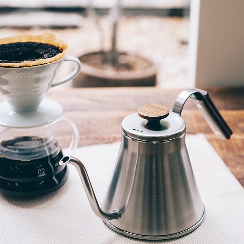 HARIO V60 чайник для капельного кипячения древесины практичная емкость 800 мл открытая совместимая серебряная подарочная коробка подарок Fire/IH VKW-120-HSV