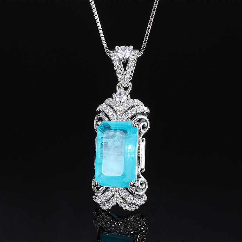 Подвеска с турмалином, изумрудное ожерелье премиум-класса, женская подвеска с сапфиром Параиба